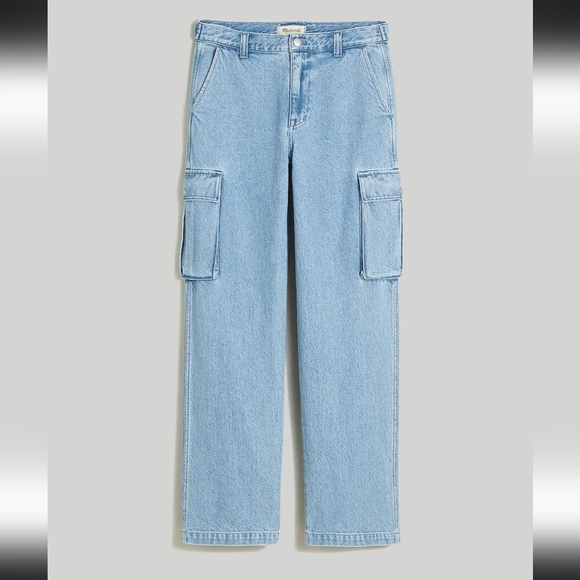 NWT Madewell Low-Slung Straight Cargo Jeans in Coleman Wash Size 29 - Picture 3 of 6